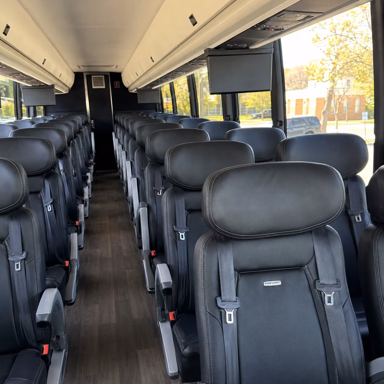indio 45 passenger charter bus inside