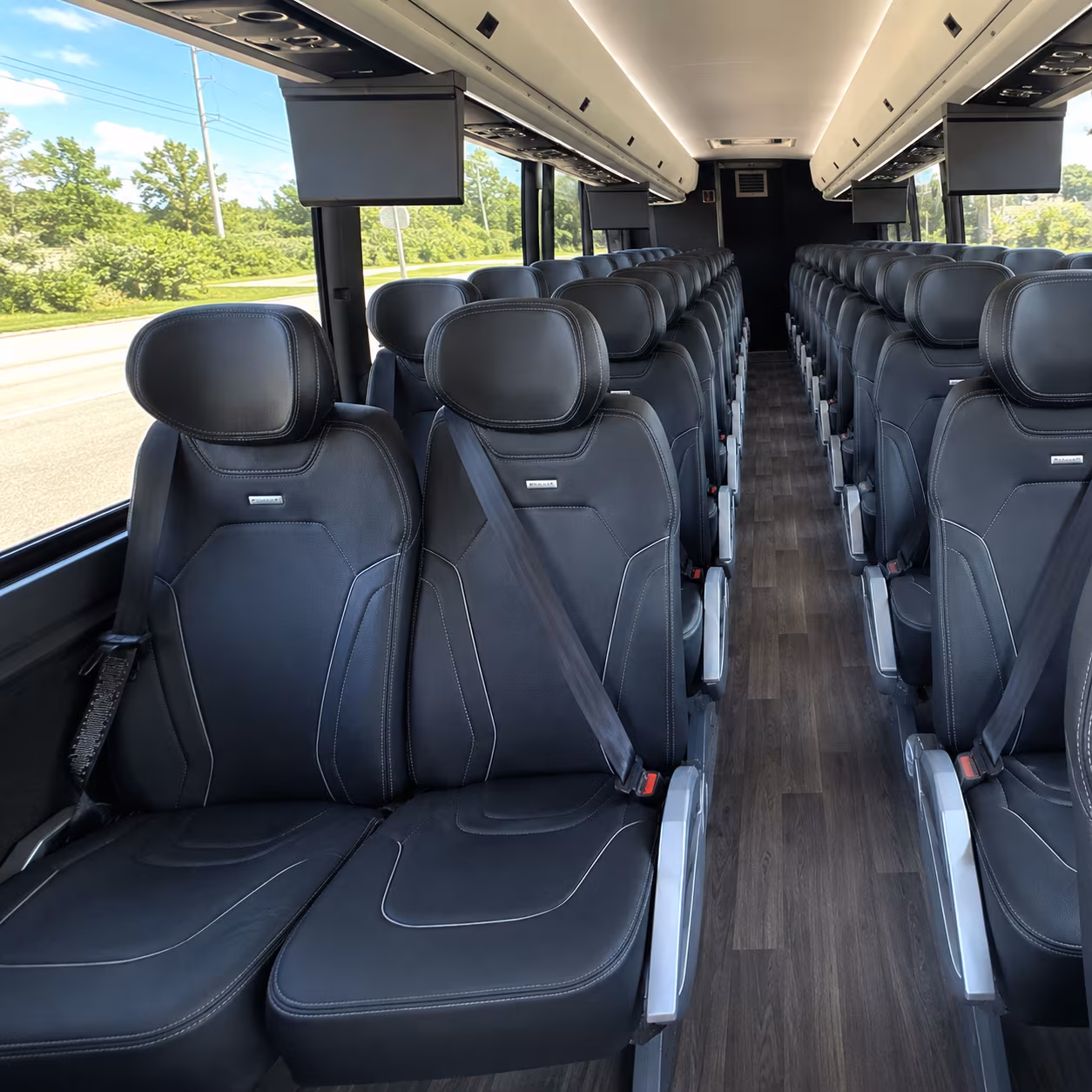 indio 47 passenger charter bus inside