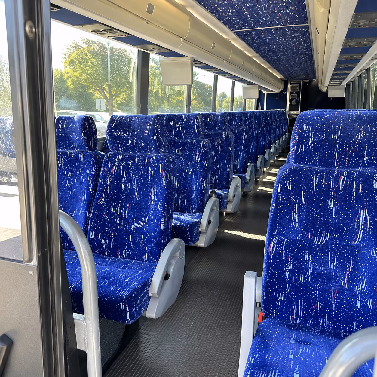 indio 50 passenger charter bus inside