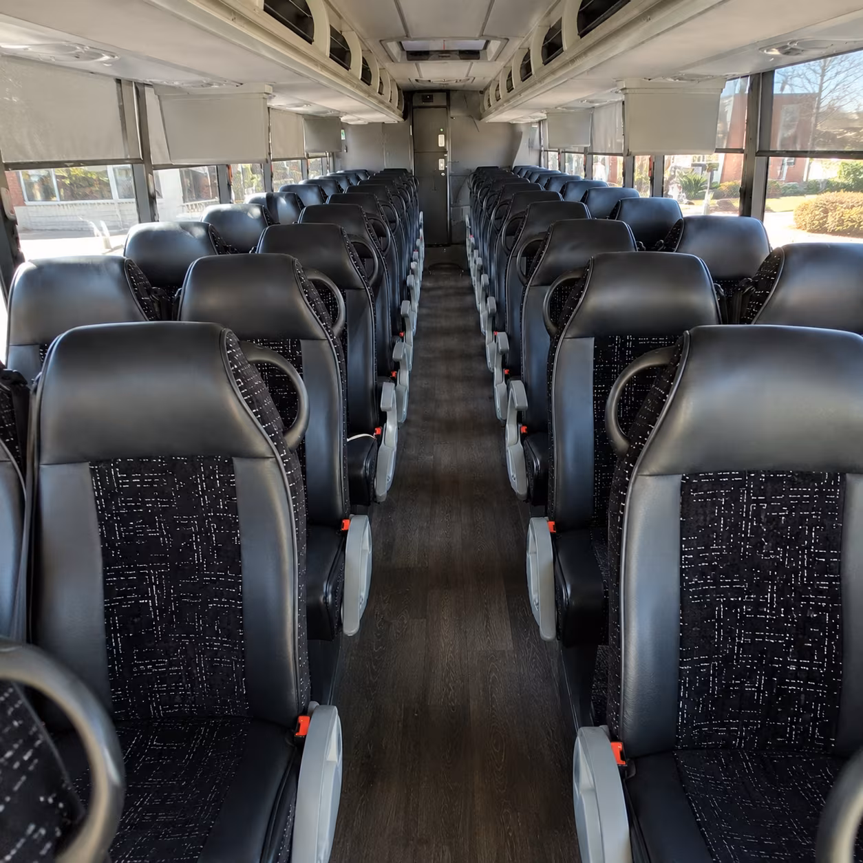 indio 54 passenger charter bus inside